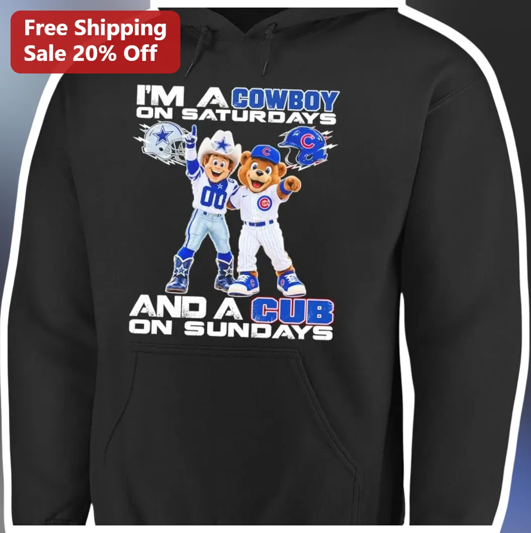 Cowboy Cub Scout Hoodie I'm A Cowboy On Saturdays And A Cub On Sundays Funny Scouting Gift For Dad available at our Los Angeles warehouse