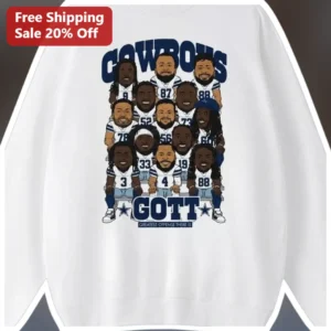Cowboys GOTT Greatest Offense There Is Dallas Players Caricature Sweatshirt available at our Los Angeles warehouse