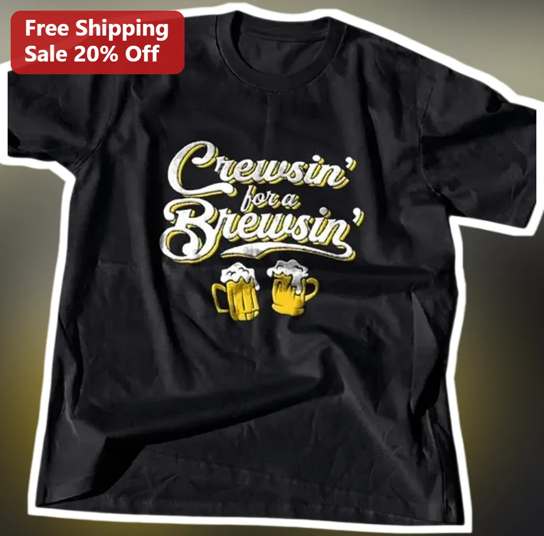 Crewsin' for a Brewsin' Tee Bachelorette Party Beer Squad Graphic Shirt available at our Los Angeles warehouse