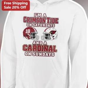 Crimson Tide On Saturdays Cardinal On Sundays Hoodie Alabama Football Fan Gift available at our Los Angeles warehouse