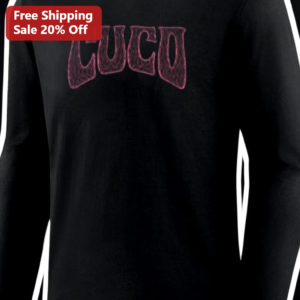 CUCO Long Sleeve Tee Indie Pop Band Merch Psychedelic Pink Wavy Text Graphic Shirt for Gen Z Music F available at our Los Angeles warehouse