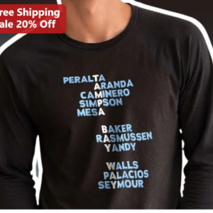 Custom Name List Long Sleeve Tee Personalized Team Roster Shirt Group Gift available at our Los Angeles warehouse