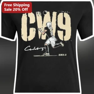 CW9 Carson Wentz Vintage Football Player Signature Tee for NFL Eagles Fans available at our Los Angeles warehouse