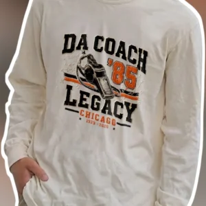 DA COACH LEGACY Long Sleeve Tee Vintage Mike Ditka Tribute Shirt for Chicago Bears Fans available at our Los Angeles warehouse