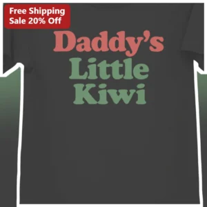 Daddy's Little Kiwi Retro Serif Tee Gift for Dad and Daughter available at our Los Angeles warehouse