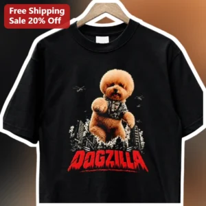 DAGZILLA Poodle Monster Vintage Graphic Tee Funny Dog Lover Gift Black T-Shirt available at our Los Angeles warehouse