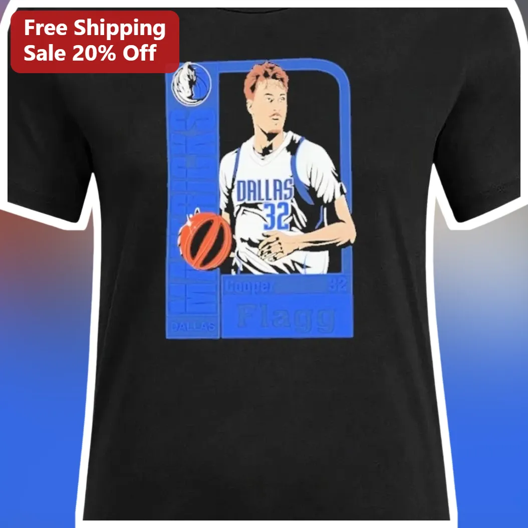 Dallas Mavericks Cooper Flagg Basketball Fan Tee available at our Los Angeles warehouse