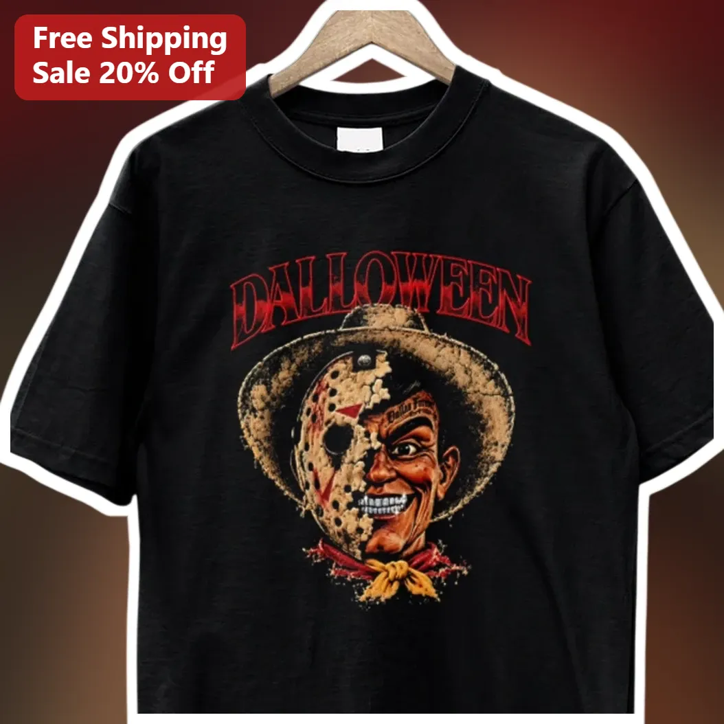 DALLOWEEN Jason Voorhees Horror Mashup Graphic Tee Halloween — Los Angeles DALLOWEEN Jason Voorhees Horror Mashup Graphic Tee Halloween Shirt for Adults available at our Los Angeles warehouse