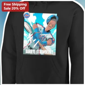 Darryl Strawberry New York Mets Anime Style Pullover Hoodie Retro Baseball Fan Gift available at our Los Angeles warehouse