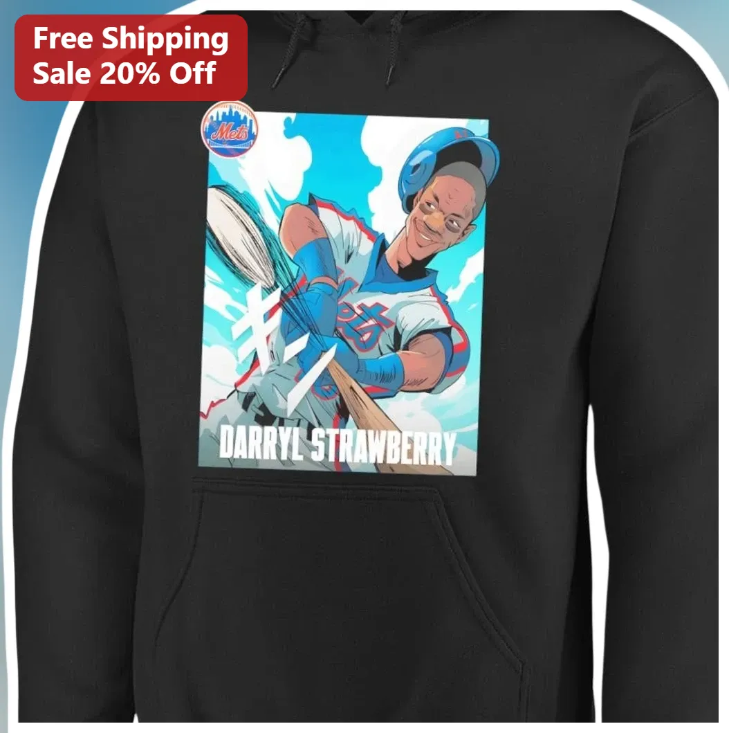 Darryl Strawberry New York Mets Anime Style Pullover Hoodie Retro Baseball Fan Gift available at our Los Angeles warehouse