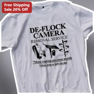 DE-FLOCK CAMERA REMOVAL SERVICE Anti-Surveillance Privacy Tee available at our Los Angeles warehouse