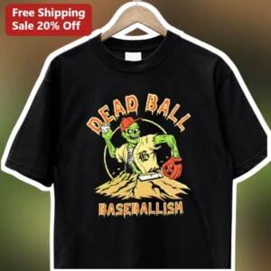 Dead Ball Baseballism Tee Vintage Zombie Pitcher Graphic Shirt for Baseball Fans available at our Los Angeles warehouse