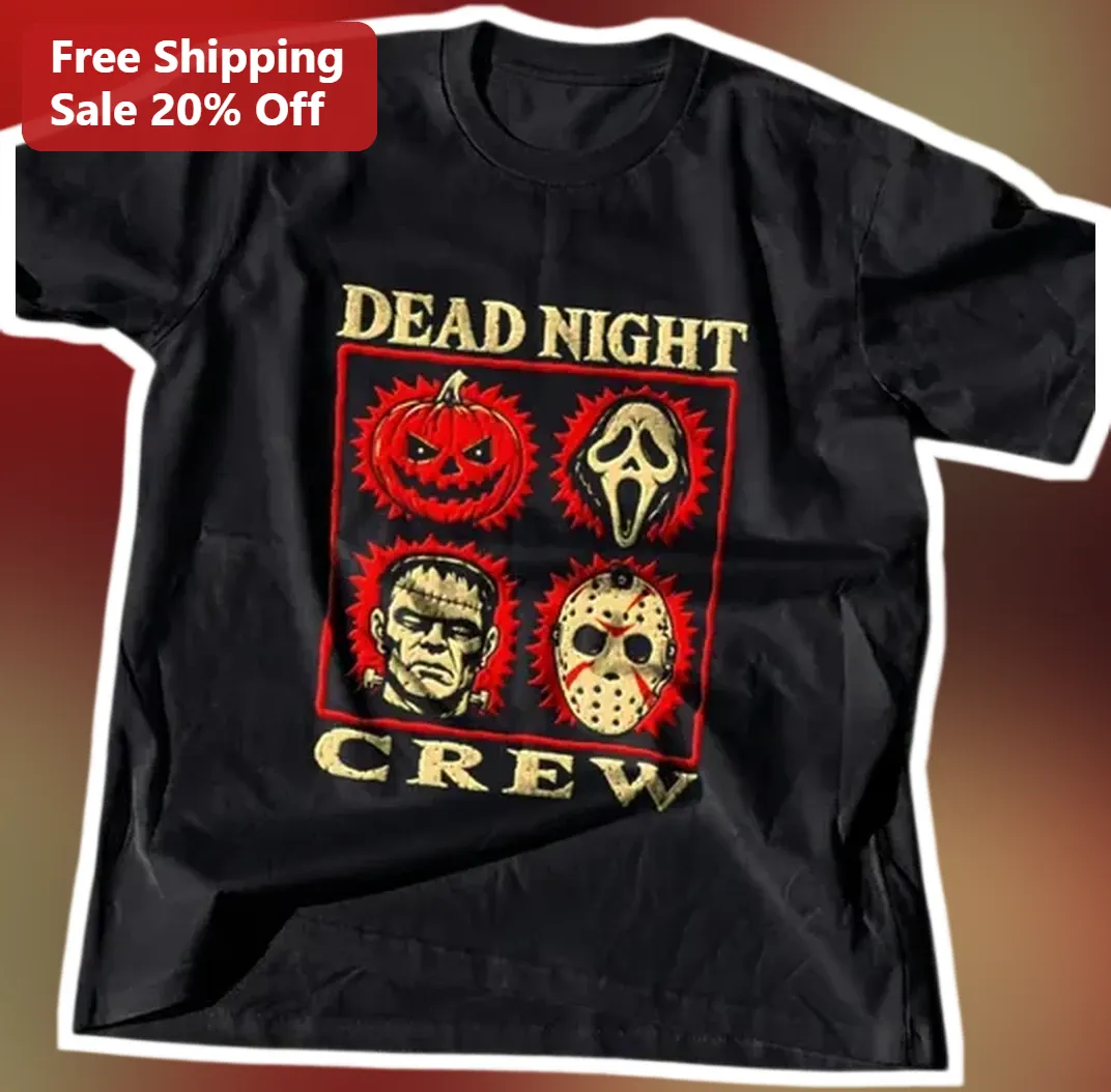 Dead Night Crew Tee Horror Movie Fans Ghostface Frankenstein — Los Angeles Dead Night Crew Tee Horror Movie Fans Ghostface Frankenstein Jason Halloween Shirt available at our Los Angeles warehouse