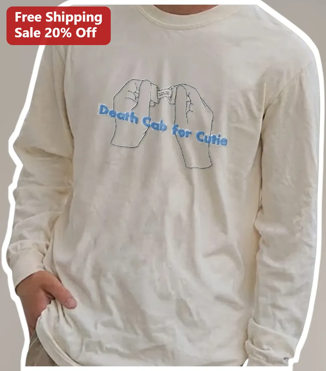 Death Cab for Cutie Long Sleeve Tee Indie Rock Band Merch Wishbone Graphic Shirt available at our Los Angeles warehouse