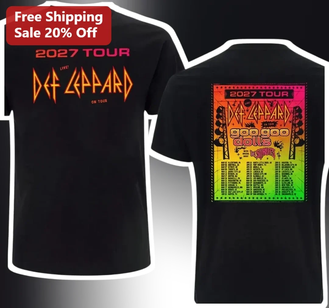 Def Leppard 2027 Tour Live On Tour Graphic Tee Classic Rock — Los Angeles Def Leppard 2027 Tour Live On Tour Graphic Tee Classic Rock Band Merch available at our Los Angeles warehouse