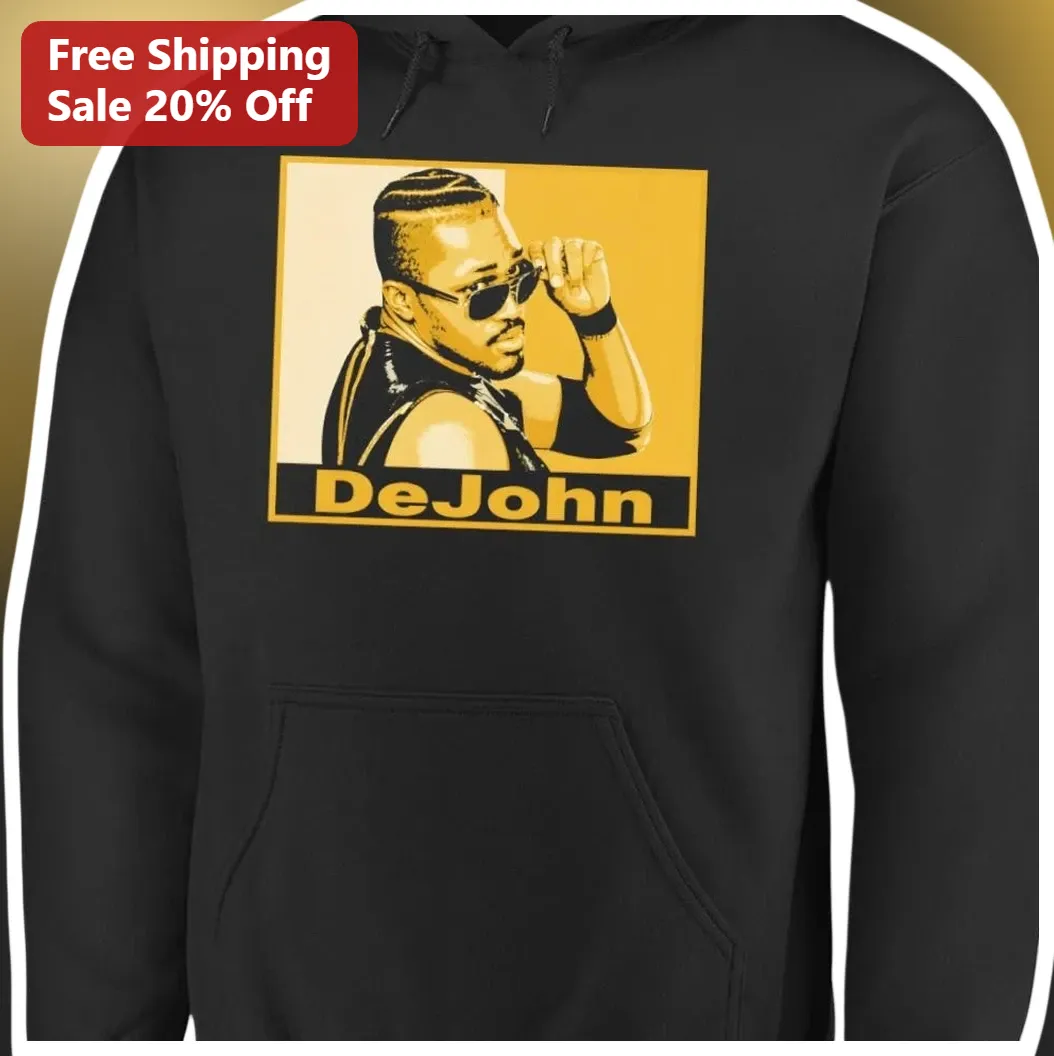 DeJohn Hoodie Black Pullover with Pop Art Illustration, Pers — Los Angeles DeJohn Hoodie Black Pullover with Pop Art Illustration, Personalized Name Gift for Men available at our Los Angeles warehouse