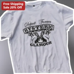 Detroit Forever Hysteric Glamour Tee Vintage Y2K Streetwear Graphic Shirt available at our Los Angeles warehouse