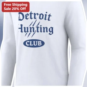 Detroit Hunting Club Long Sleeve Tee Vintage Collegiate Style Detroit Is Not Dead Gift for Men Women available at our Los Angeles warehouse