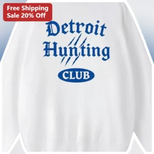 Detroit Hunting Club Vintage Sweatshirt Men's Crewneck Gift for Hunters available at our Los Angeles warehouse