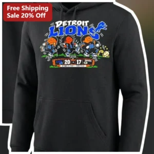 Detroit Lions Retro Football Victory Graphic Hoodie Black Pullover NFL Fan Apparel available at our Los Angeles warehouse