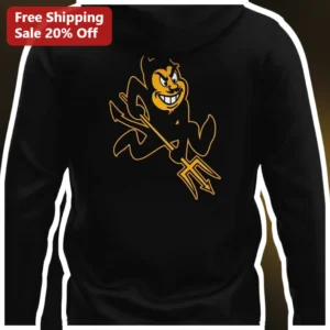 Devil with Trident Graphic Hoodie Halloween Spooky Cartoon...