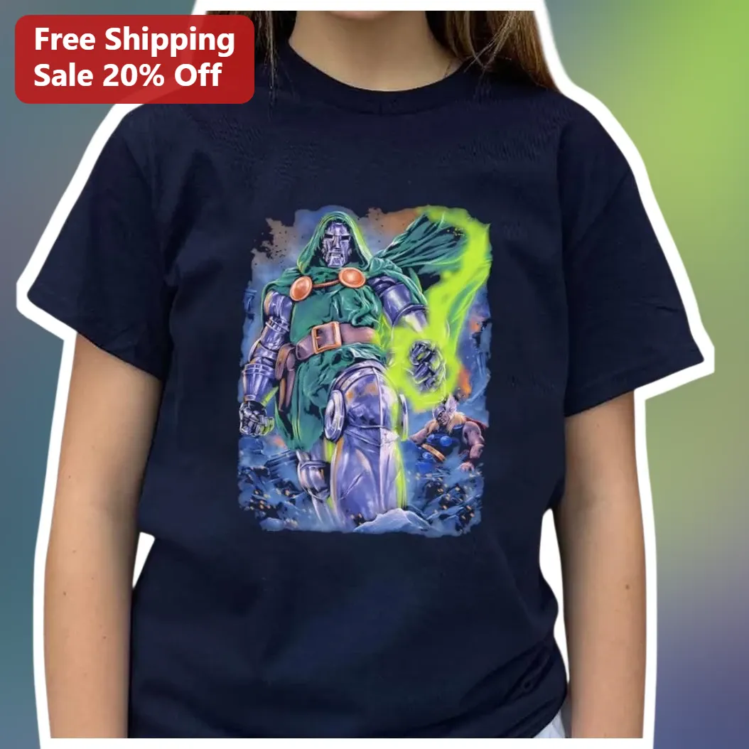 Doctor Doom Vintage Graphic Tee Marvel Fantastic Four Villain Comic Book Shirt available at our Los Angeles warehouse