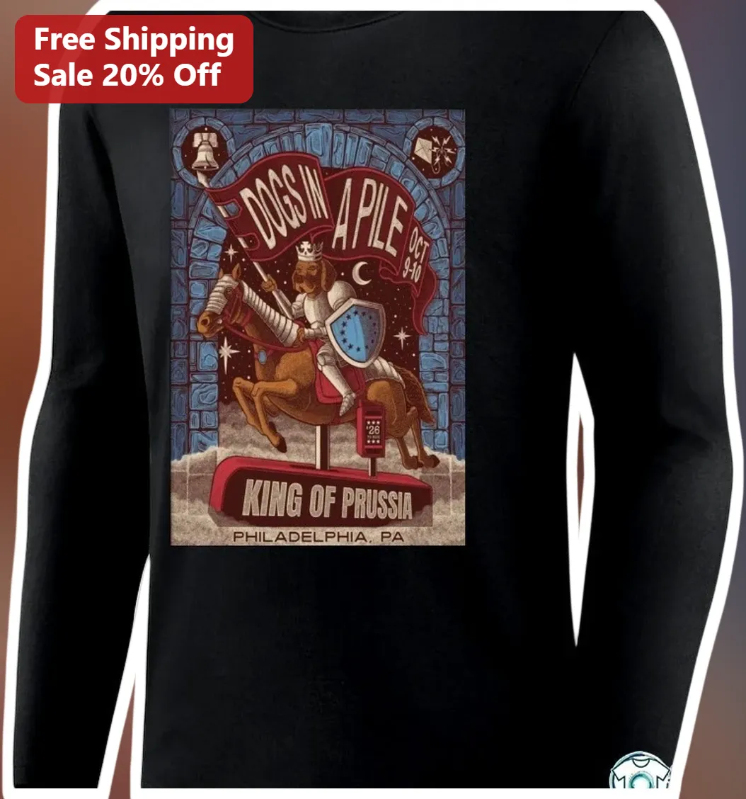 Dogs in a Pile King of Prussia Philadelphia PA Long Sleeve T — Los Angeles Dogs in a Pile King of Prussia Philadelphia PA Long Sleeve Tee available at our Los Angeles warehouse