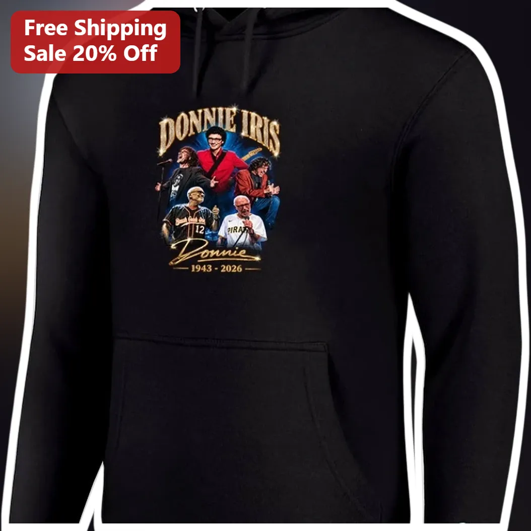 Donnie Iris 1943-2026 Tribute Graphic Hoodie Rock Legend Memorial Gift available at our Los Angeles warehouse