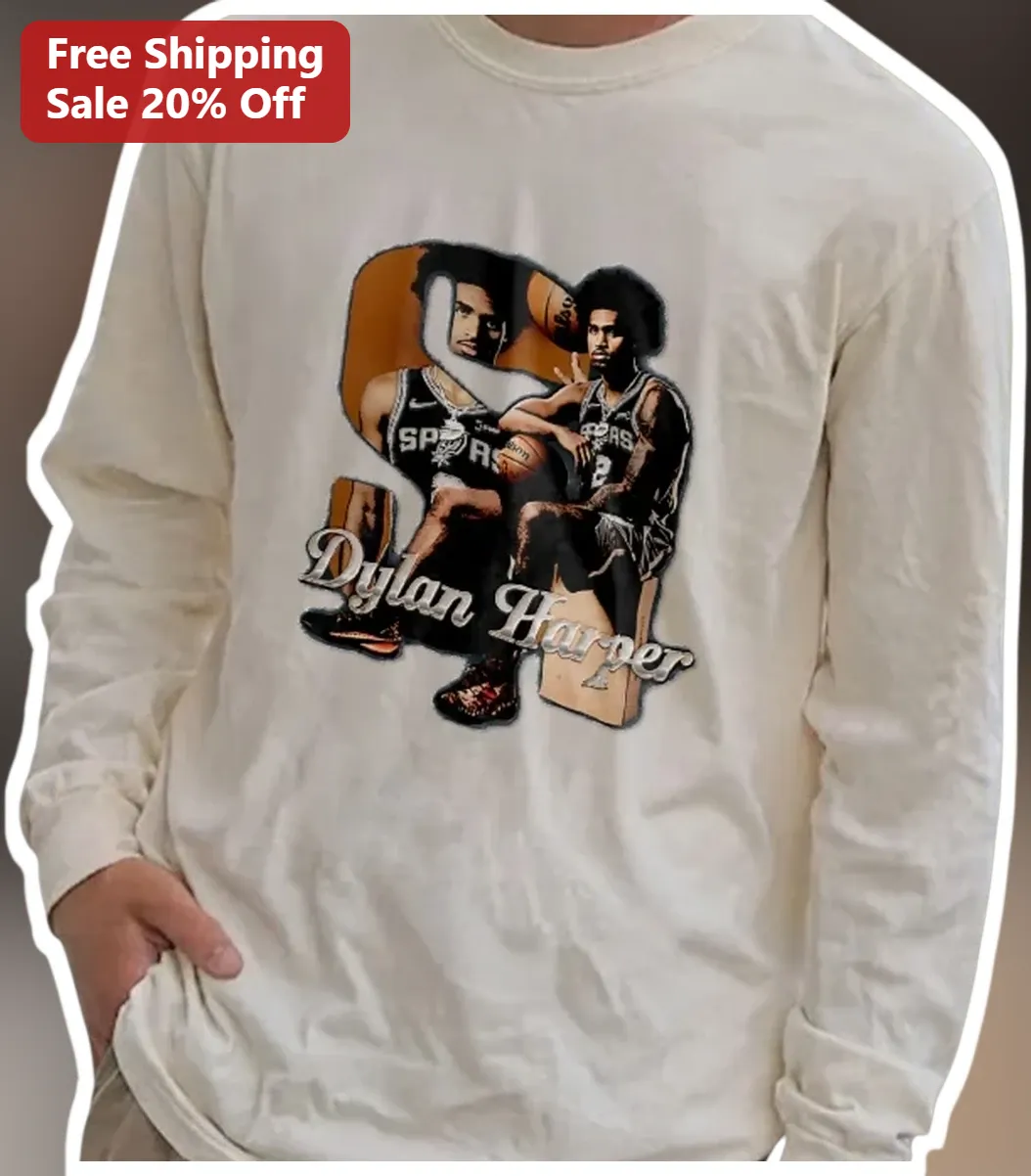 Dylan Harper Long Sleeve Shirt San Antonio Spurs Basketball — Los Angeles Dylan Harper Long Sleeve Shirt San Antonio Spurs Basketball Fan Gift available at our Los Angeles warehouse