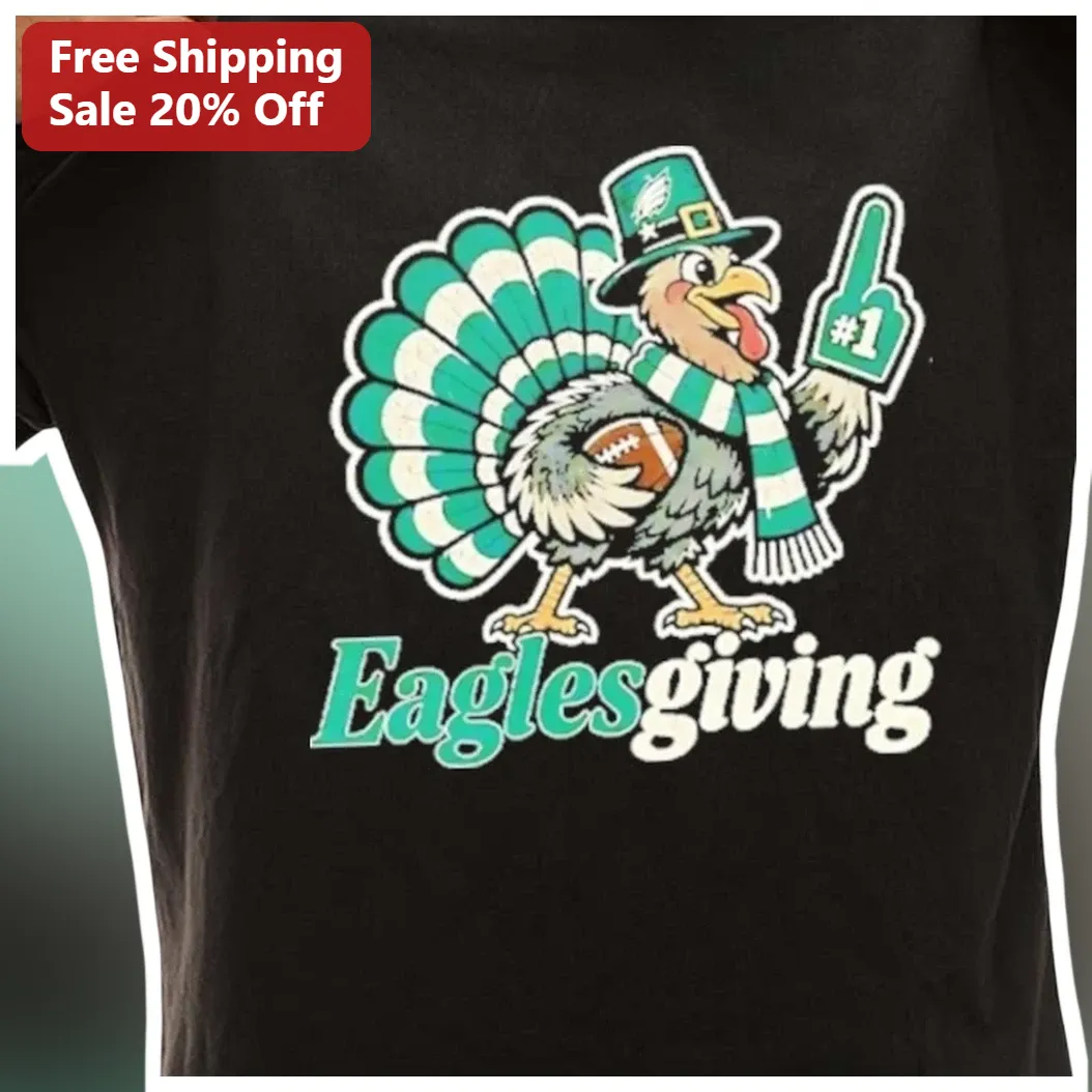 Eaglesgiving Philadelphia Eagles Thanksgiving Turkey Footbal — Los Angeles Eaglesgiving Philadelphia Eagles Thanksgiving Turkey Football Fan Tee available at our Los Angeles warehouse