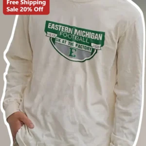 Eastern Michigan Football Long Sleeve Tee EMU Eagles Game Day Apparel available at our Los Angeles warehouse