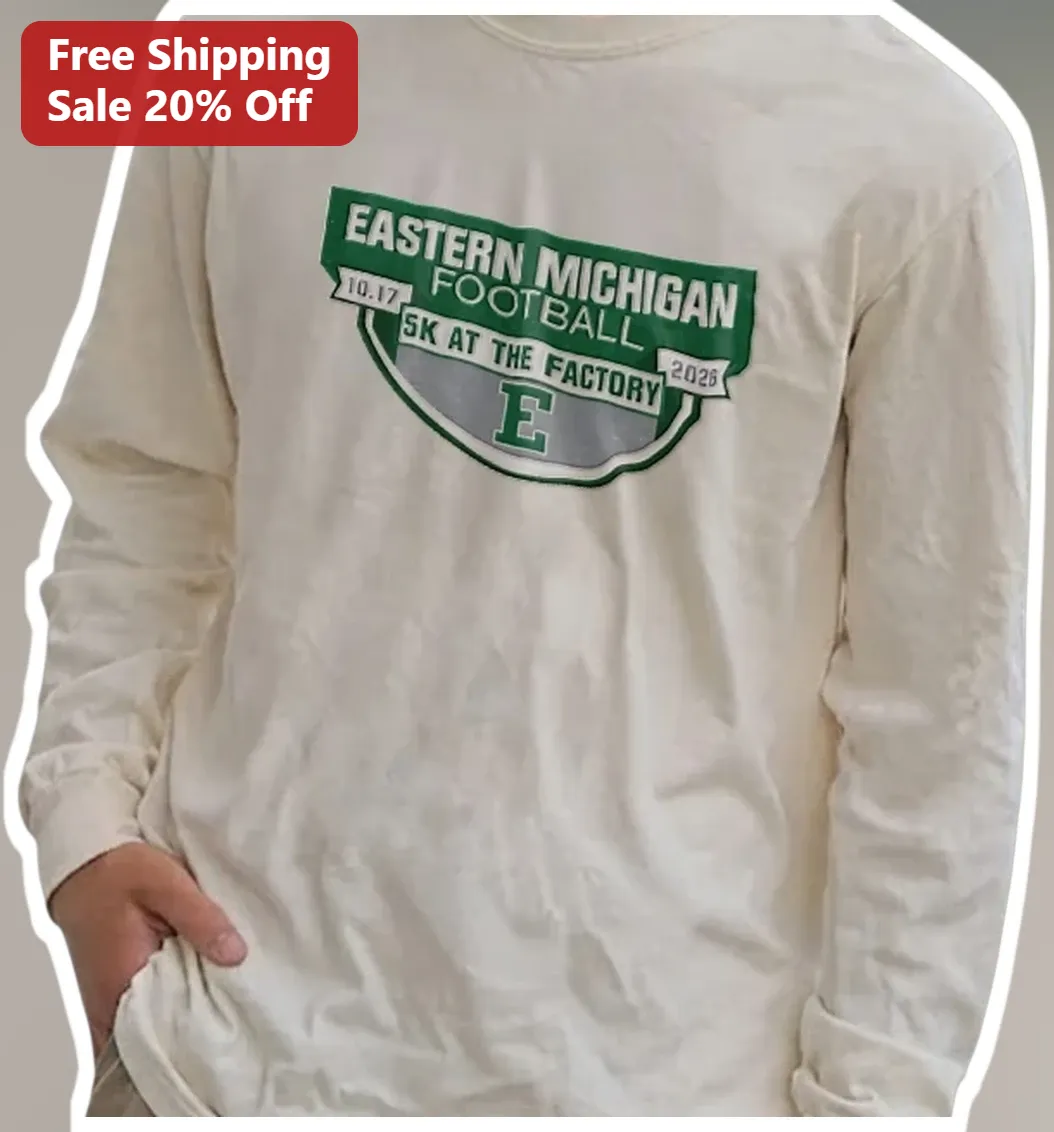 Eastern Michigan Football Long Sleeve Tee EMU Eagles Game Day Apparel available at our Los Angeles warehouse