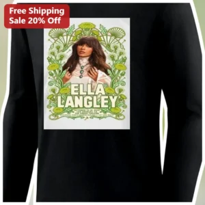 Ella Langley Long Sleeve Tee Country Music Fan Gift Art Nouveau Dandelion Design available at our Los Angeles warehouse