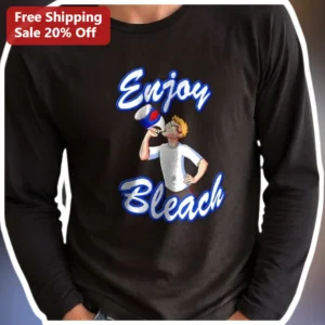 Enjoy Bleach Long Sleeve Tee Funny Cleaning Humor Cartoon Gift for Men Women available at our Los Angeles warehouse