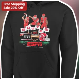 ESPN College Gameday Hoodie Utah Utes Football Fan Gear Black Pullover available at our Los Angeles warehouse