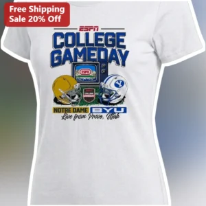 ESPN College GameDay Notre Dame BYU Live from Provo Utah Tee available at our Los Angeles warehouse