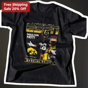 ESPN Moulton Hot Special Edition Kaleb Moulton Iowa Hawkeyes Football Tee available at our Los Angeles warehouse