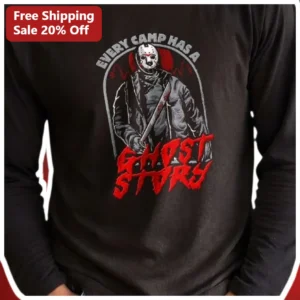 Every Camp Has A Ghost Story Jason Voorhees Long Sleeve Shirt available at our Los Angeles warehouse