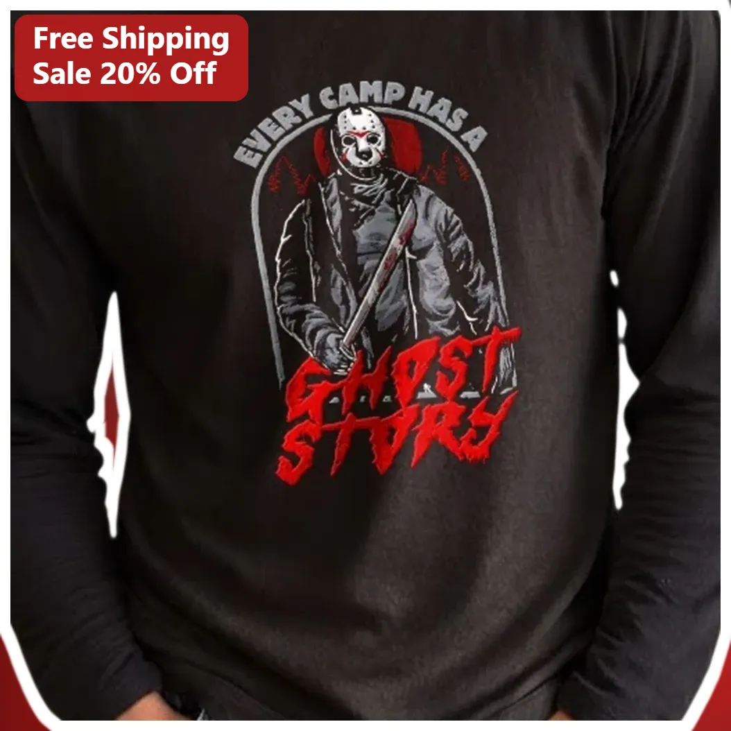Every Camp Has A Ghost Story Jason Voorhees Long Sleeve Shir — Los Angeles Every Camp Has A Ghost Story Jason Voorhees Long Sleeve Shirt available at our Los Angeles warehouse