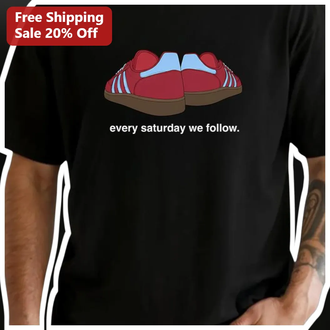 Every Saturday We Follow Rangers Fan Chant Tee available at our Los Angeles warehouse