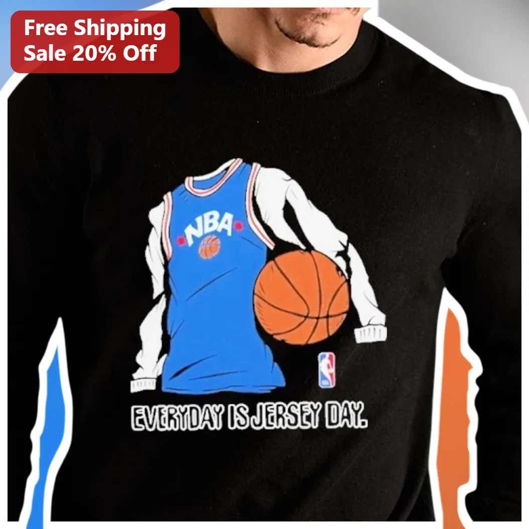 Everyday Is Jersey Day Basketball Player Graphic Tee for Men Women Sports Fans available at our Los Angeles warehouse