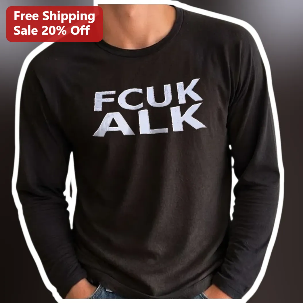 FCUK ALK Long Sleeve Tee French Connection Bold Typography B — Los Angeles FCUK ALK Long Sleeve Tee French Connection Bold Typography Black Graphic Shirt available at our Los Angeles warehouse