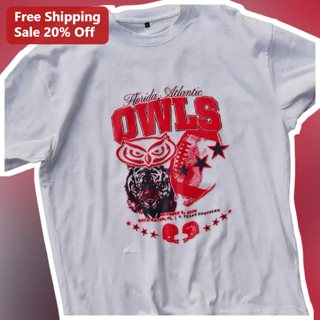 Florida Atlantic OWLS Tee FAU Owls College Football Fan Gear Varsity Style Shirt available at our Los Angeles warehouse
