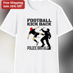 Football Kick Back Police Brutality Protest Graphic Tee available at our Los Angeles warehouse
