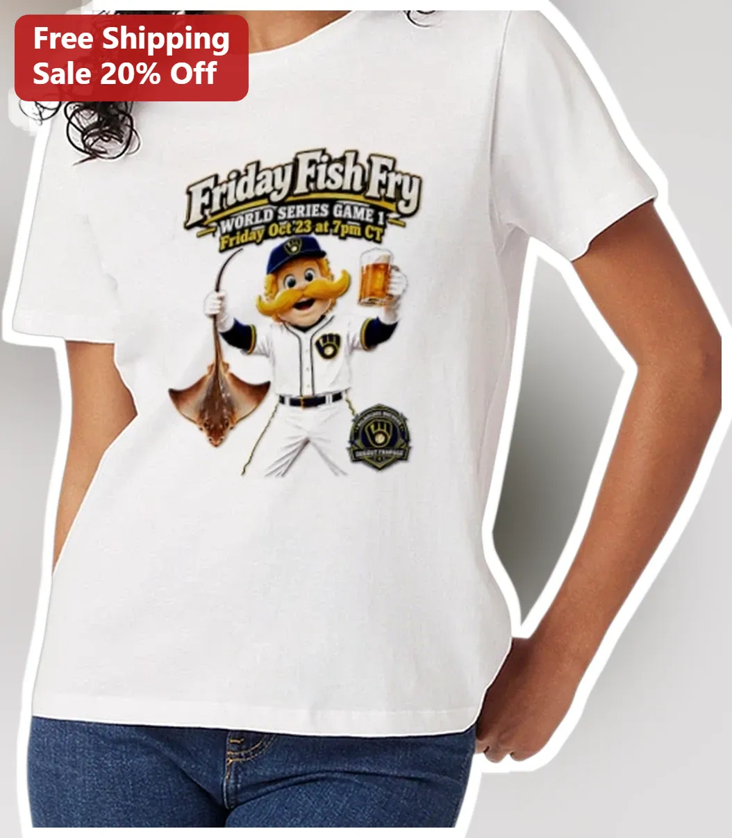 Friday Fish Fry World Series Game 1 Bernie Brewer Tee — Los Angeles Friday Fish Fry World Series Game 1 Bernie Brewer Tee available at our Los Angeles warehouse