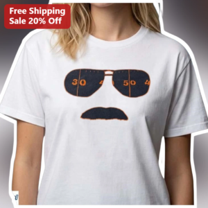 Funny Aviator Sunglasses Mustache Birthday Shirt Tee for Men, Novelty Milestone Gift available at our Los Angeles warehouse