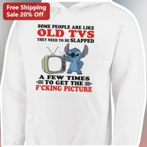 Funny Stitch Slapping TV Sarcastic Quote Hoodie for Adults available at our Los Angeles warehouse