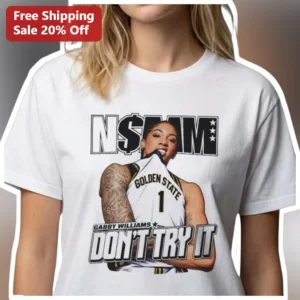 Gabby Williams Don't Try It WNBA Golden State Valkyries Fan Tee available at our Los Angeles warehouse