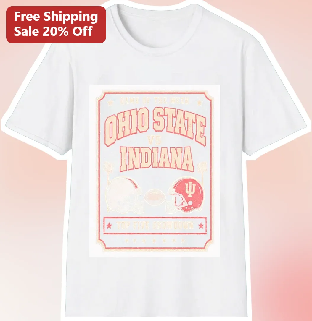 Game of the Week Ohio State vs Indiana Top Five Showdown College Football Tee available at our Los Angeles warehouse