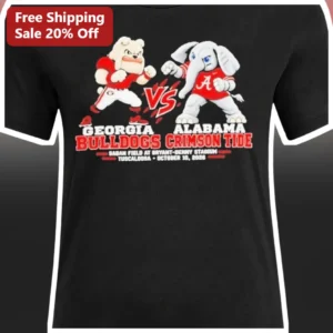 Georgia Bulldogs vs Alabama Crimson Tide Tee Saban Field Bryant-Denny Stadium Tuscaloosa Oct 10 2026 available at our Los Angeles warehouse